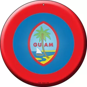 Guam Flagge Neuheit rundes rundes Metallschild 12" Haus Garage Wanddekoration - Bild 1 von 1