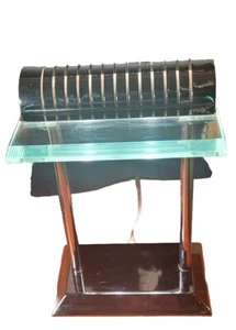 Art Deco Touch Lamp Post MCM Sonneman Style Chrome Glass Banker's Desk 3-Way - Picture 1 of 9