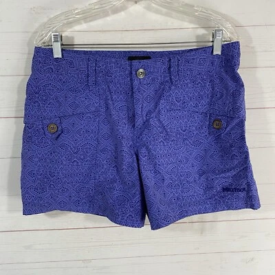 Pantalón Corto Marmot Mujer Ginny Talla 10 Estampado Púrpura/Azul Algodón/Nylon Bolsillos Senderismo Foto 1 de 4