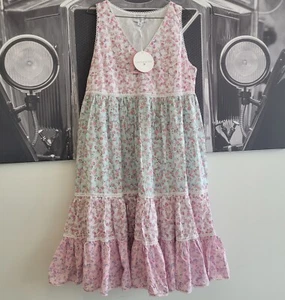 Love Shack Fancy Camille Babydoll Sleeveless Floral Dress W/Liner Sz L NWT GIFT - Picture 1 of 12