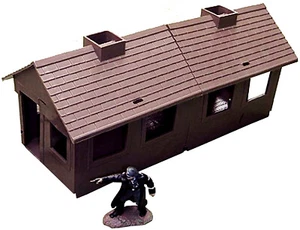 M.P.C. recast 4-pc Brown Bunk House - 54mm unpainted plastic toy soldiers - Picture 1 of 1