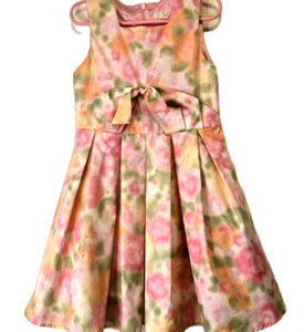 CHILDREN'S PLACE Girls Dress Sz 5 Watercolor Floral Polished Cotton -Flower Girl - Picture 1 of 9