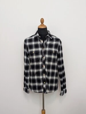Chevignon Shirt Plaid Checked Sz.M Men's Black White Long Sleeve Legen Label - Image 1 of 4