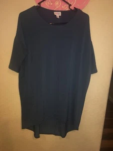 LulaRoe IRMA Low High Blue AWESOME FABRIC XS - Picture 1 of 7