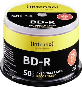 50 Intenso Rohlinge Blu-ray BD-R 25GB 6x Spindel - Bild 1 von 1