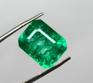 Smeraldo Naturale 9,70 Ct Certificato Gemma Sciolta Forma Smeraldo, Migliore Qualità. - Foto 1 di 4