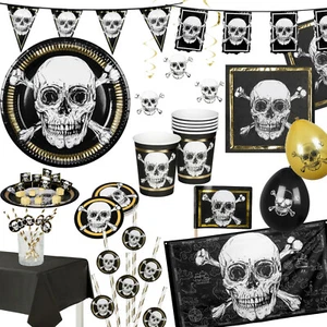 TOTENKOPF PIRATEN - Geschirr Deko Mitgebsel Kindergeburtstag Kinder Party Pirat - Bild 1 von 34