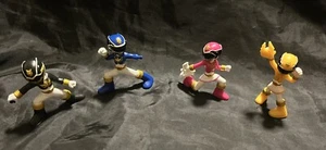 Power Rangers Megaforce Pink Black Yellow Blue Mini Battle Figures Lot of 4 - Picture 1 of 6