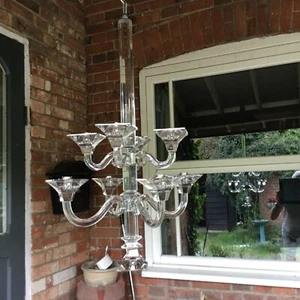 Lead CRYSTAL CANDLE Ceiling Hung CHANDELIER 8 Arm. ART DECOPeriod. STUNNING. - Picture 1 of 5