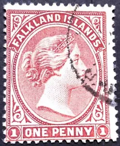 Falkland Islands - 1891 - 1d Orange Red-Brown - VG/F - ULH - SG 18 - Picture 1 of 2
