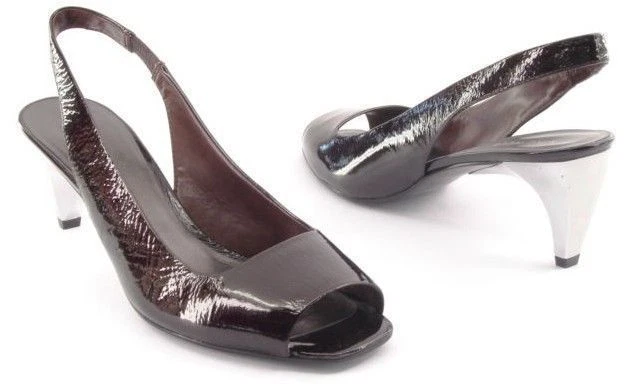 New NINE WEST Women Patent Leather Peep Toe Slingback Heel Pump Shoe Sz 7.5 M - Image 1 of 1