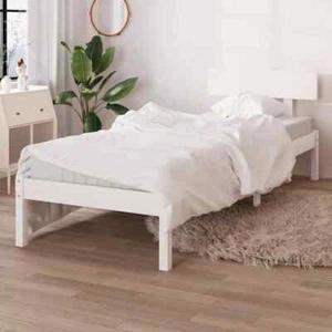 vidaXL Giroletto Bianco in Legno Massello di Pino 90x190 cm Single - Foto 1 di 9