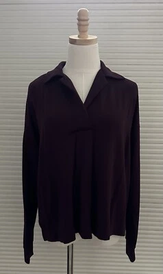 Moletom feminino Lou & Grey gola V macio borgonha médio - Imagem 1 de 4