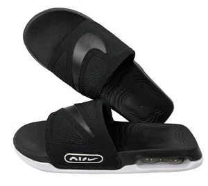 Nike Air Max Cirro Slide Sandals Black DC1460-004 Metallic Silver Mens Size 8 - Picture 1 of 12