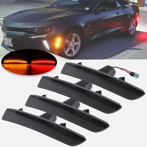 LED Front & Rear Fender Lamp For 16-22 Chevy Camaro Smoked Side Marker Lights - Picture 1 of 9