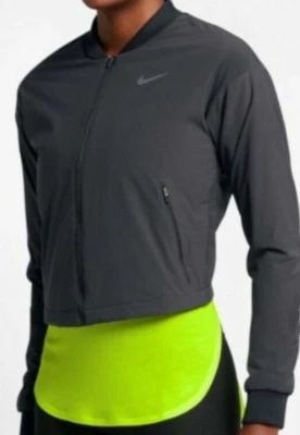 Nike Womens Jacket L Black Aerolayer Lightweight Bomber  811034-010. - Image 1 of 4