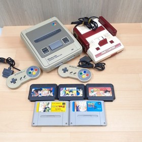 Nintendo Original Famicom NES & Super Famicom SNES bundle w/ 5 Games DRAGON BALL