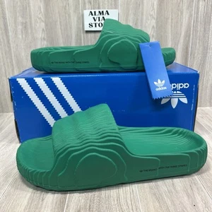 Adidas Adilette 22 Unisex Slip-On Slides Sandals Bold Green IF3661 Men’s Sz 11 - Picture 1 of 6