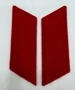 PAIR Soviet Union Officer Collar Tabs Insignia Crimson Red Wool USSR NO DEVICE - Picture 1 of 2