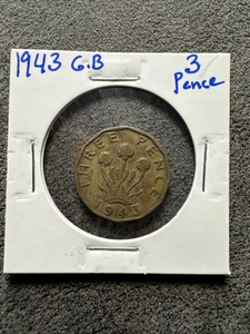 1943 GREAT BRITAIN 3 PENCE. Nicht magnetisch. - Bild 1 von 4
