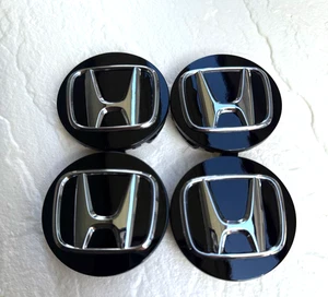 Genuine Honda Wheel Center Cap Set (4) Black 54mm 44732-T6G-J01 OEM JDM - Imagen 1 de 6