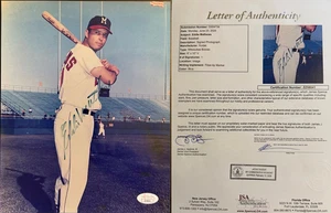 Eddie Mathews Signed Autographed 8x10 Braves MLB HOF Notarized JSA COA Hologram - Picture 1 of 4