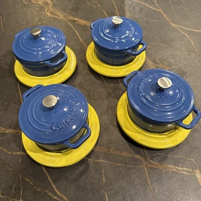 New~RARE SET OF CUISINART COCOTTES WITH TRIVETS unused - no box - image 1 of 4