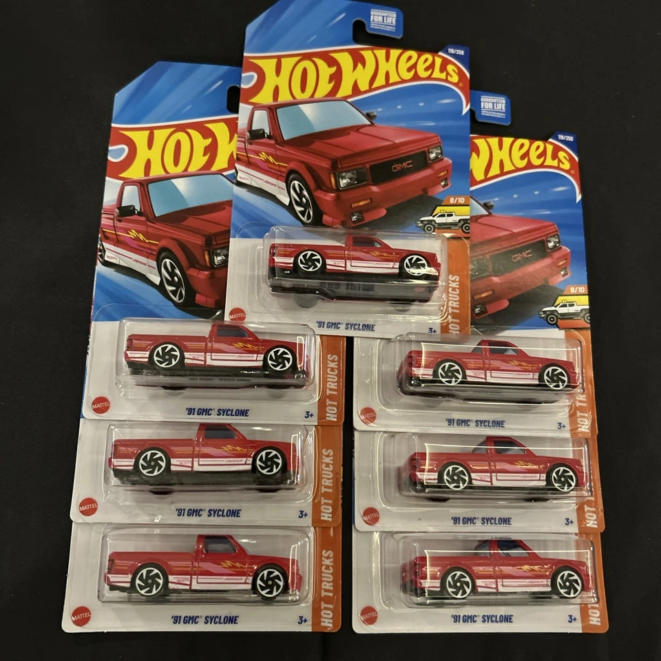 Hotwheels ’91 GMC Syclone Lot Of 7.  Red - Image 1 of 1