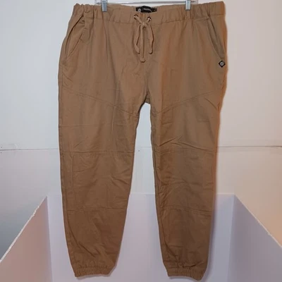 Akademiks 男式拉式慢跑裤尺寸 3XL 米色 100% 棉锥形腿 — 第 1/4 张图片