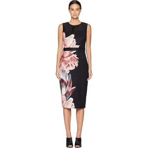 Nuevo con etiquetas Vestido Vaina Ted Baker Para Mujer Negro Rosa Xanadu Tranquility Sin Mangas Talla 12 - Imagen 1 de 13