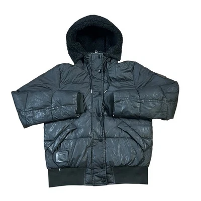 Coach Puffer Women’s Fur Trim Hood Coat Jacket Black Medium Read - Image 1 of 4