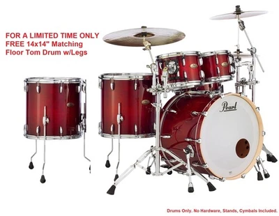 Pearl STS Antique Crimson Burst Drums 22x16/10x7/12x8/16x16 +FREE 14" Floor Tom - Image 1 of 4