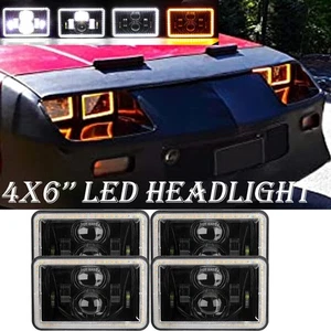 4pcs 4x6" LED Headlight Hi/Lo Sealed Beam Bulb Headlamps For Chevrolet Camaro - Picture 1 of 12
