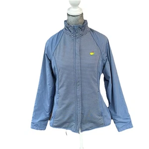 Magnolia Lane Tech Jacket Womens Sm Blue Striped Masters Augusta Reversible Golf - Picture 1 of 22
