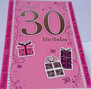 Tarjeta de feliz 30 cumpleaños. Tarjetas artesanales Rust. - Imagen 1 de 3