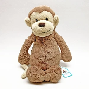 NWT Jellycat Medium Bashful Monkey Plush Soft Stuffed Toy 12-Inch - Picture 1 of 4