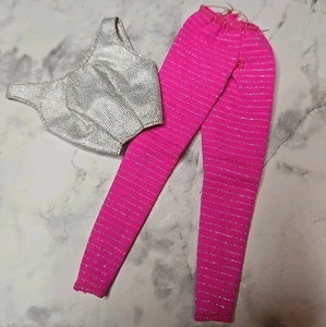 1985 Rocker Barbie Outfit Top Tights READ - Picture 1 of 9