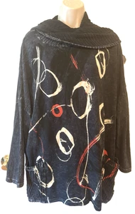 Top túnica para mujer Jess & Jane Plus 2X suéter negro con bolsillos - Imagen 1 de 10
