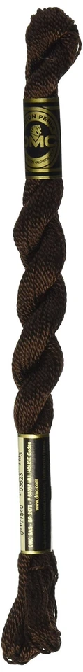 Ultra Dark Coffee Brown Cotton Yarn Twisted Skein for Embroidery 27 Yards - Image 1 of 1