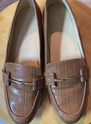 Liz Claiborne Tan NEW Women's Times Comfort Loafers Slip on Flats Shoes - Image 1 of 4