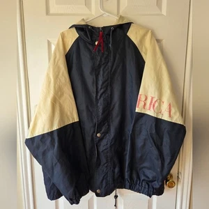 Perry Ellis Windbreaker mit Kapuze XL Patriotische Jacke Amerika Vintage 90er - Bild 1 von 16