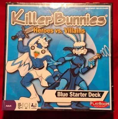 Novo! 2013 Killer Bunnies Heroes vs. Villains Blue Starter Deck jogo de tabuleiro lacrado - Imagem 1 de 4