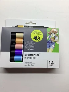 Winsor & Newton Promarker - Manga Set 1 - Pack of 12+1 Free Blender - Picture 1 of 5