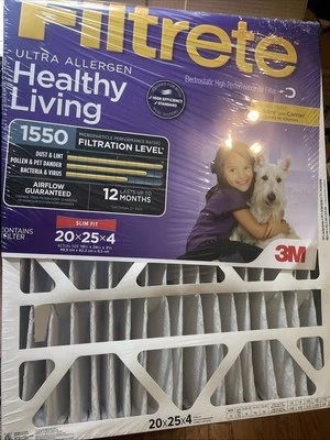4-Pack, 20 x 25 x 4 -  3M Filtrete Ultra Allergen Filter Slim Fit -  All NEW! - Image 1 of 2