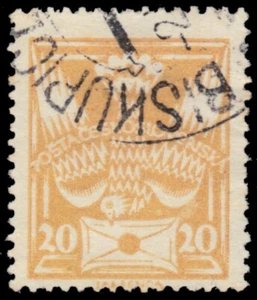 TSCHECHOSLOWAKEI 84i - Brieftaube mit Buchstabe "1920 gelb" (pb92406) - Bild 1 von 1