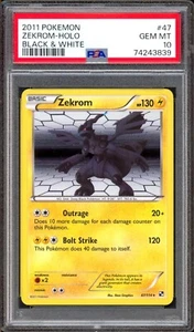 *POP 14* PSA 10 GEM MINT - 2011 Zekrom Holo 47/114 Black & White Base Set BW B&W - Picture 1 of 1
