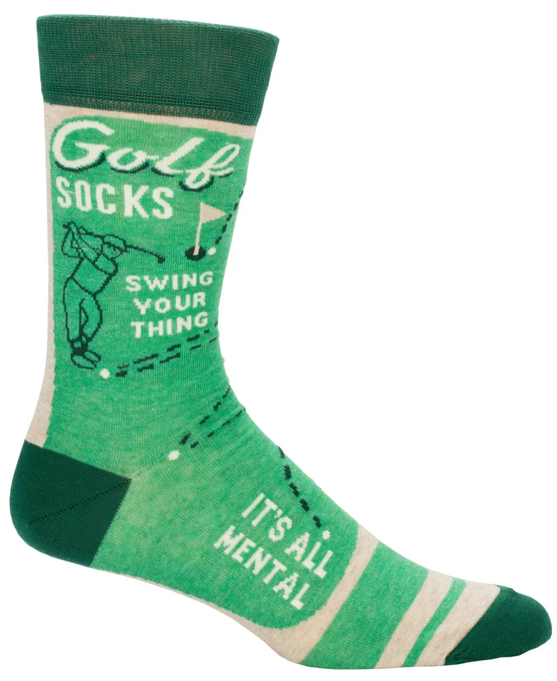 Blue Q Men's Crew Sock Golf Swing Your thing funny men's socks - Image 1 of 1