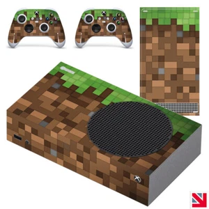 Green Brown Pixels Blocks XBOX SERIES S Skin Decal Vinyl Sticker Wrap - Picture 1 of 2