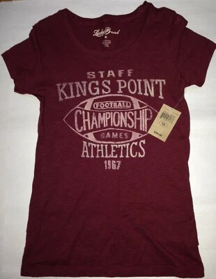 NWT LUCKY BRAND BLUE JEANS GIRLS WINE T-SHIRT TOP SIZE XSMALL $39 - Image 1 of 2