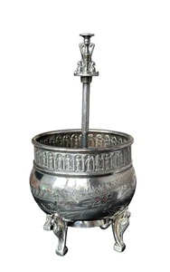 Silverplate Bowl with Bell  19th Century  birds figural floral - Picture 1 of 9